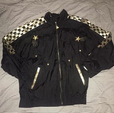 Women’s Small Black Euro Joy Paris Milano Windbreaker Star And Checkers