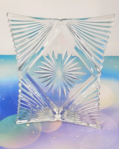 1990s Mikasa Lead Crystal Starlet Picture Frame Diamond Shaped Photo Frame 5" - Picture 3 of 11