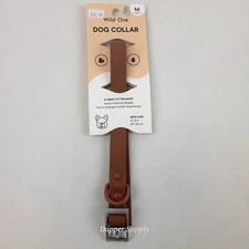 Wild One Unisex Dog Collar Medium Cocoa Brown New 12-15" 