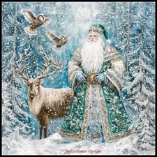 Santa Claus in the Snow 2 - DIY Chart Counted Cross Stitch Patterns Needlework