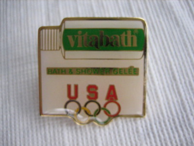 Vintage Collectible VITABATH Advertising USA Olympic Pin - P18
