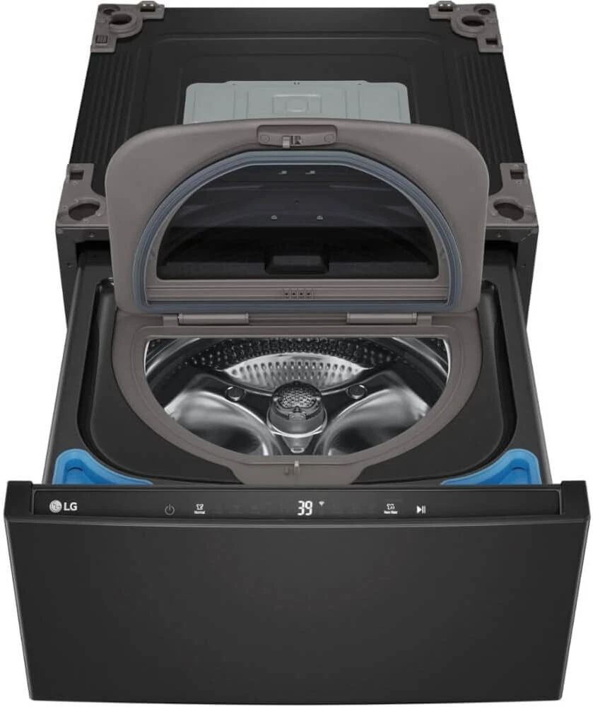 LG WD300CB 1.0 Cu. Ft. SideKick Black Steel Top Load HE Pedestal