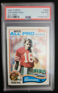VINTAGE PSA JOE MONTANA 1982 TOPPS 488 ALL PRO EX-MINT 6 FOOTBALL CARD