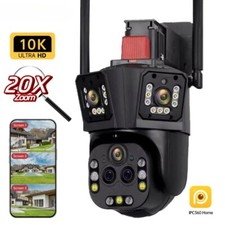 10K 20MP WiFi IP Camera 3 Screens Outdoor 360  Security Ai Tracking CCTV Camera