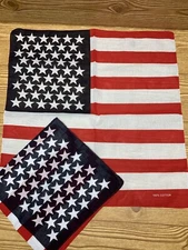 American Flag Bandanas New 20”x21” 2pieces