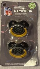 Pittsburgh Steelers Baby Pacifier NFL Football Orthodontic 2-pack BPA Free Glow