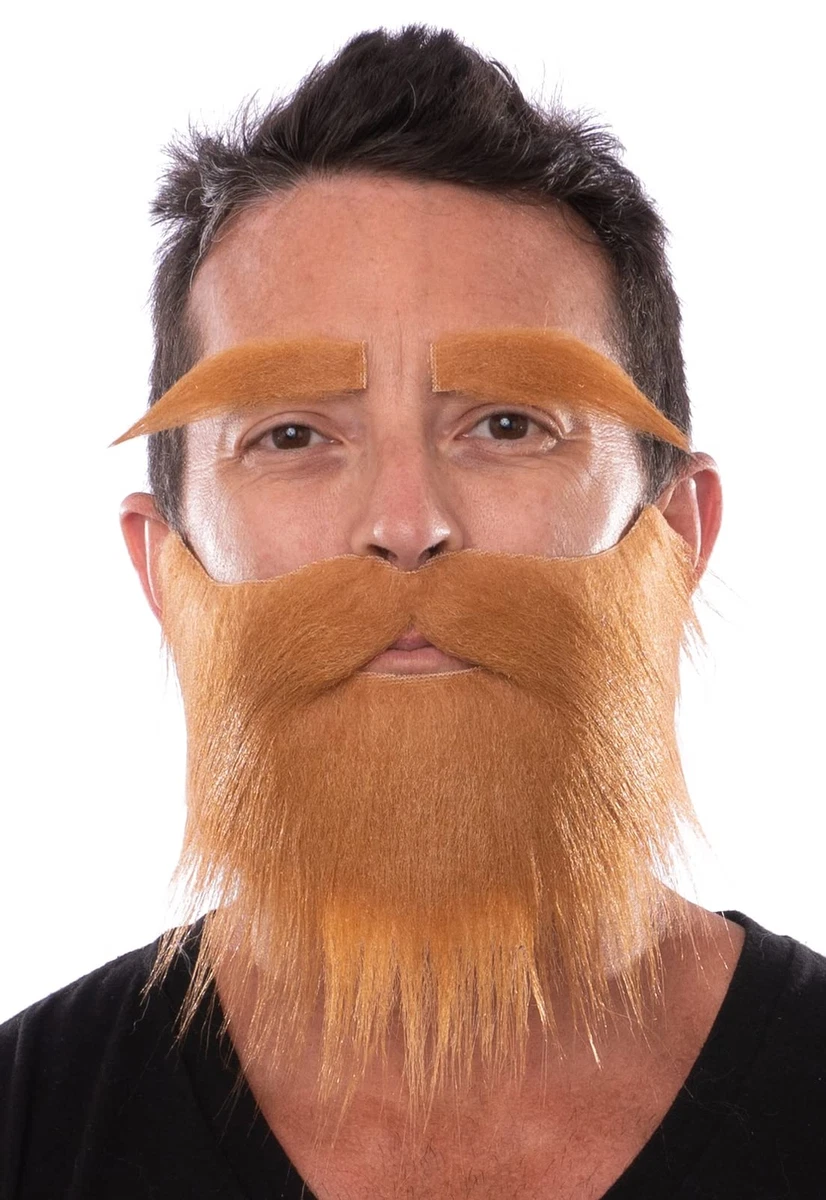 Bigote Y Cejas Amarillas Falsas | Accesorio De Fibra Sintética Para Disfraces | Halloween Y Cosplay