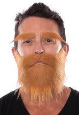 Fake Beard, Fake Mustache and Fake Eyebrows, Realistic Costume Novelty with Easy