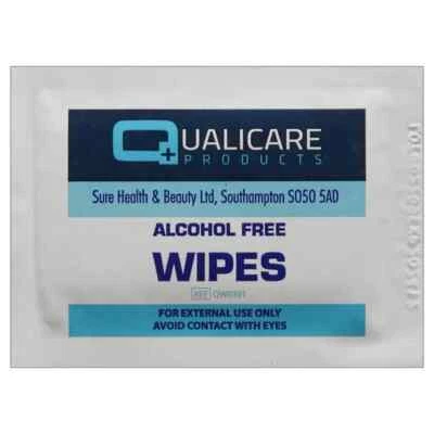 Qualicare Sterile Alcohol Free Cleansing Wipes - First Aid Antiseptic Skin Wound