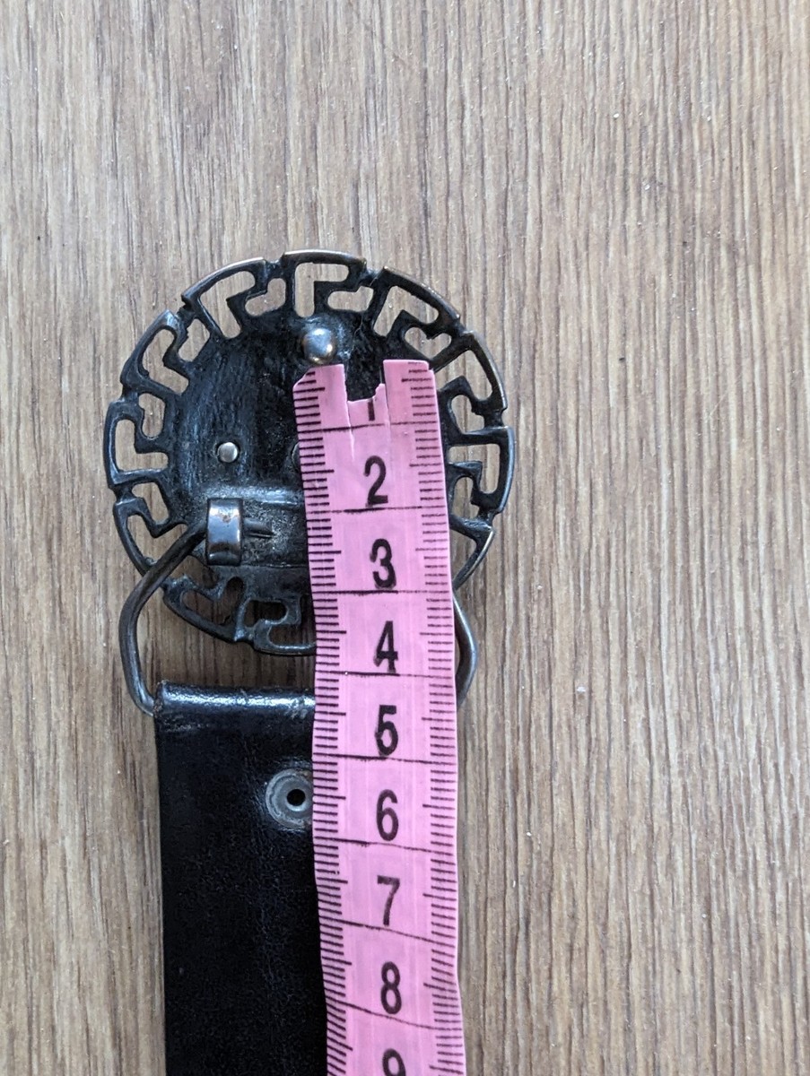 GIANNI VERSACE Vintage Leather Black Silver Belt Medusa Face made