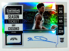 2023-24 Panini Contenders Rookie Season Ticket Variation 137 Sidy Cissoko Spurs