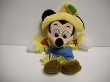 Walt Disney World Exclusive Scarecrow Mickey Bean Bag Plush 9" Retired
