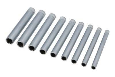 Laser Tools 8904 Extra Long 6pt Socket Set 1/4'' Drive 9 Piece In EVA Foam TSP2
