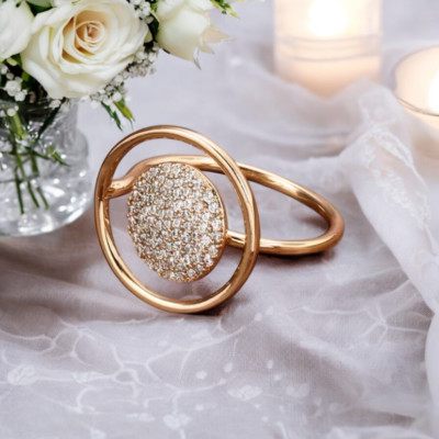ms  modischer Ring 585 RG Rosegold Zirkon LUXUS RG-2381
