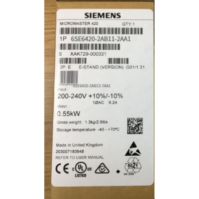 New Siemens 6SE6420-2AB11-2AA1 Inverter 6SE64202AB112AA1