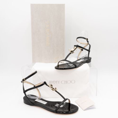 JIMMY CHOO Sloane Black Coarse Glitter Fabric Slippers 43.5  display picture 1