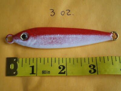 25 PCS. ANCHOVY FISH JIG/CASTING SPOON STYLE LURE BAIT, 3 OZ. RED/WHITE