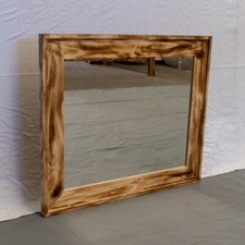 Farmhouse Torched Mirror 37x31 - Solid Wood/Modern/Made in USA