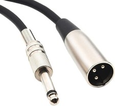 15 ft. DEVINAL Unbalanced XLR Male to 1/4 Inch TS Mono Male Plug Audio Connector