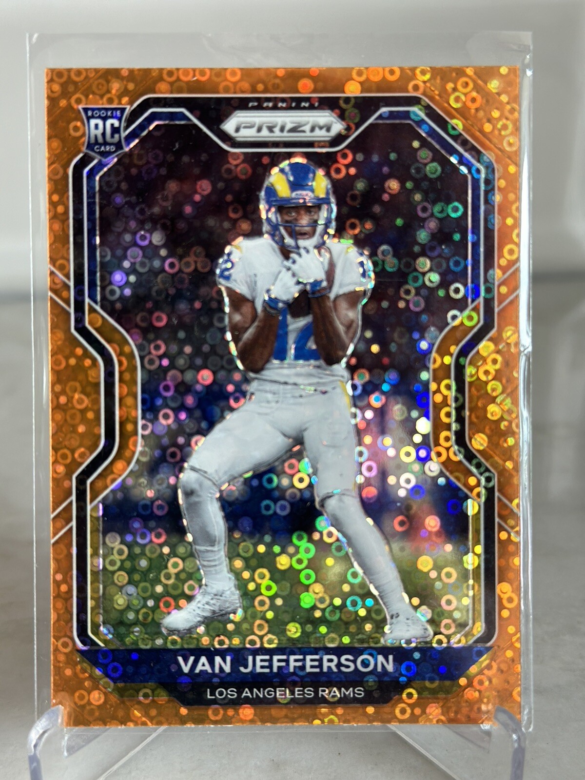 2020 Panini Prizm Orange Disco Van Jefferson Rookie Rc # 377 Rams