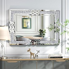 Crystal Mirror Crush Diamond Silver Mirrors for Wall Decor Rectangle Mirrors NEW