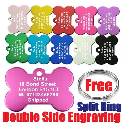 BLITZ MARKET Dog Tag Personalised Engraved ID Pet Tags Cat Identification Collar Name Tag