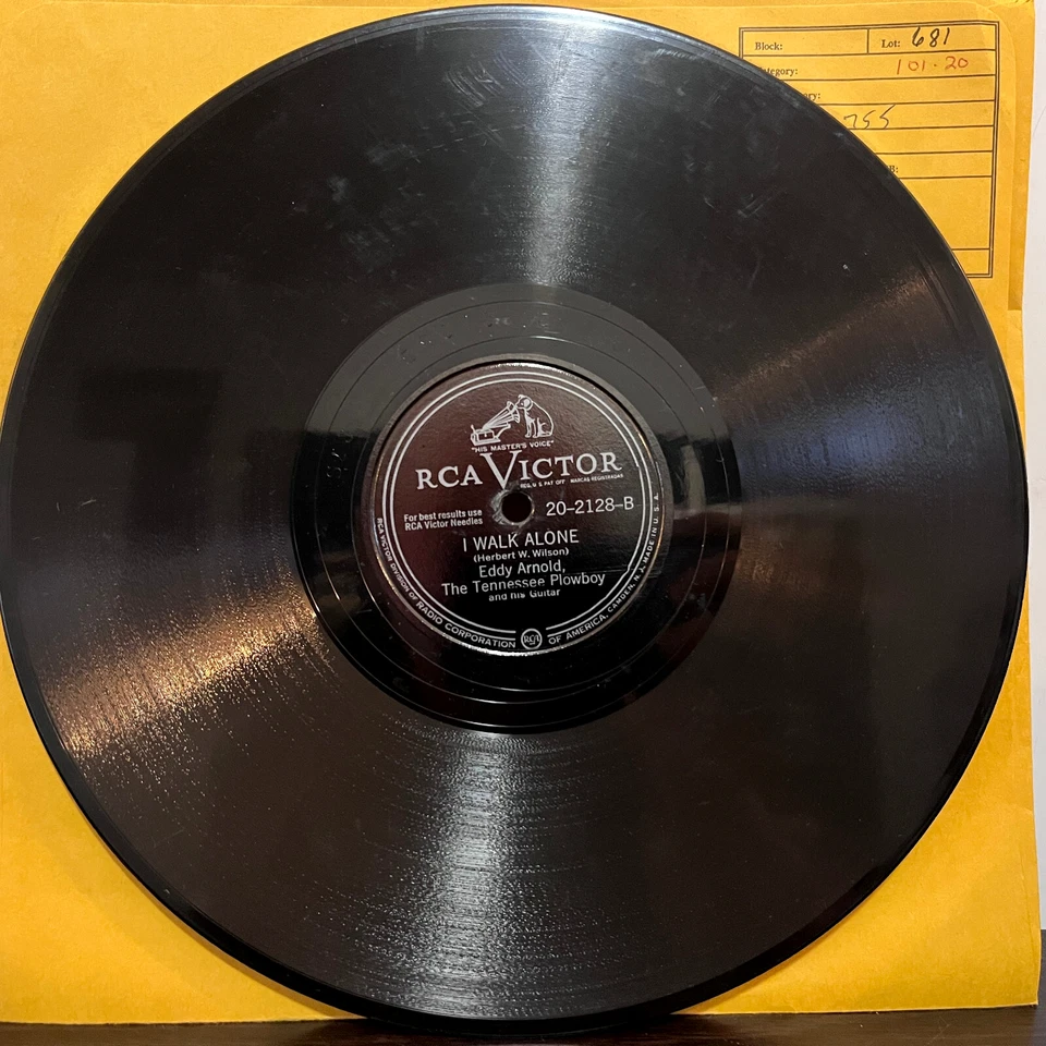 EDDY ARNOLD - The Cattle Call / I Walk Alone (1947) 10" Shellac 78RPM Record - E - Image 4 of 4
