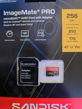 SanDisk ImageMate Pro 256GB MicroSDXC UHS 1 Card with Adapter Brand New Sealed