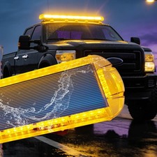 51 96led Amber Strobe Light Bar Rooftop Low Profile Law Enforcement Hazard F...