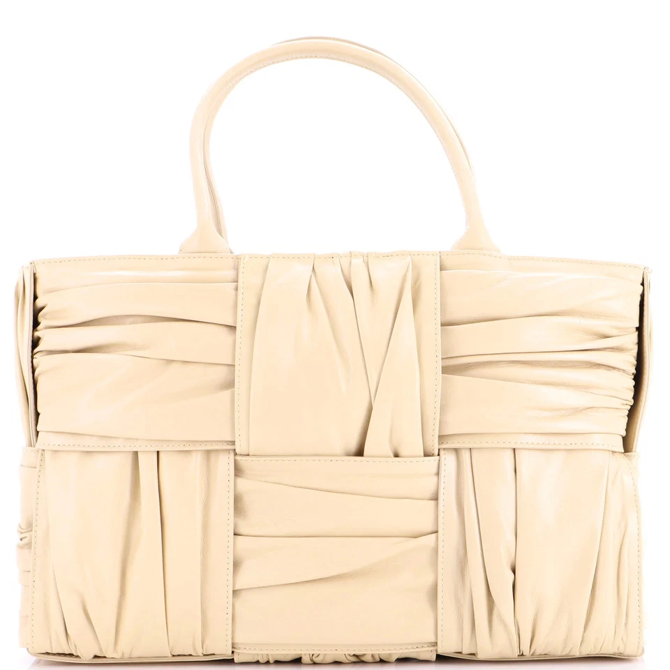 Bottega Veneta Arco Tote Maxi Intrecciato Plisse Leather Medium