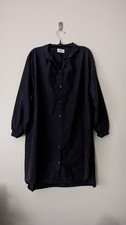 Gallego Desportes Women  s Cotton 3/4 Sleeve Oversized Shirt Dress Medium Navy