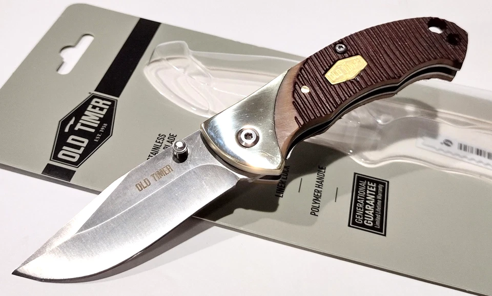 Schrade Old Timer Polymer Delrin Clip Point Blade Linerlock Folding Pocket Knife - Image 3 of 4