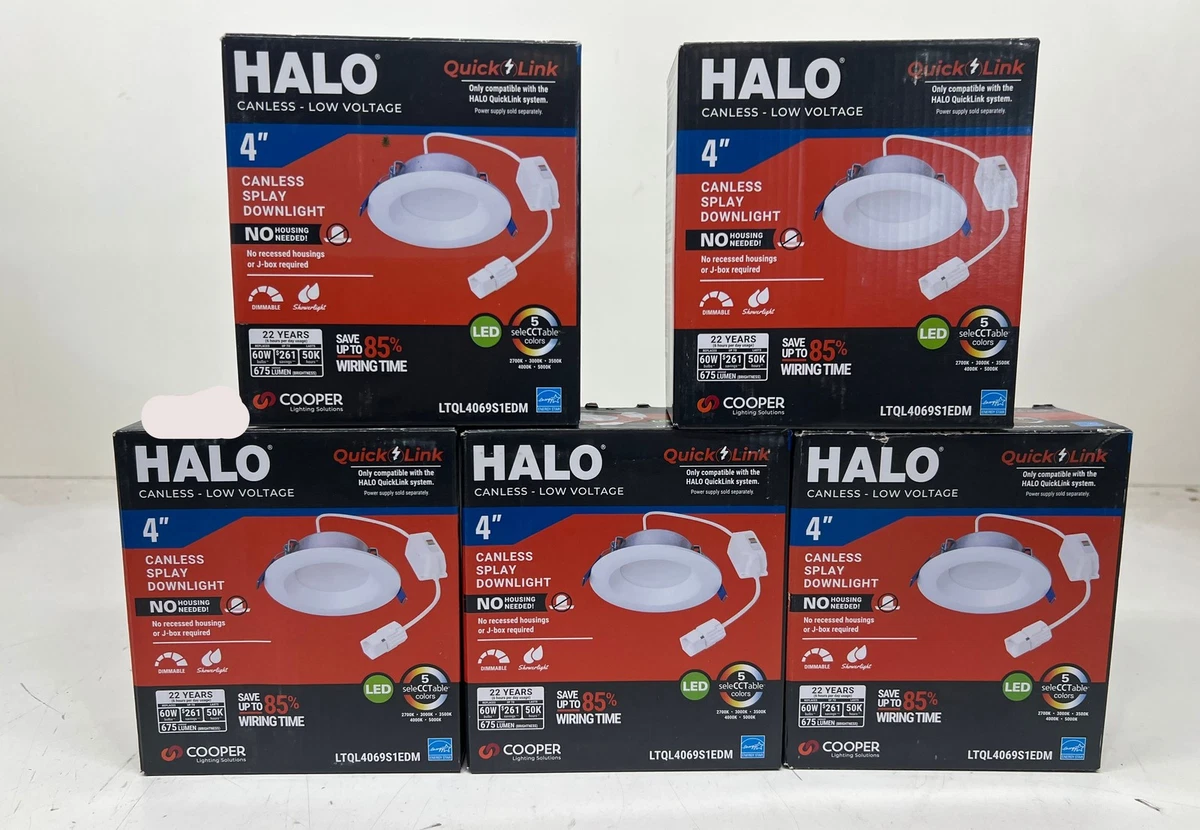 4PK Halo QuickLink 4 in. Selectable CCT Direct Mount Canless LED 4PK Halo QuickLink 4 in. Selectable CCT Direct Mount Canless LED