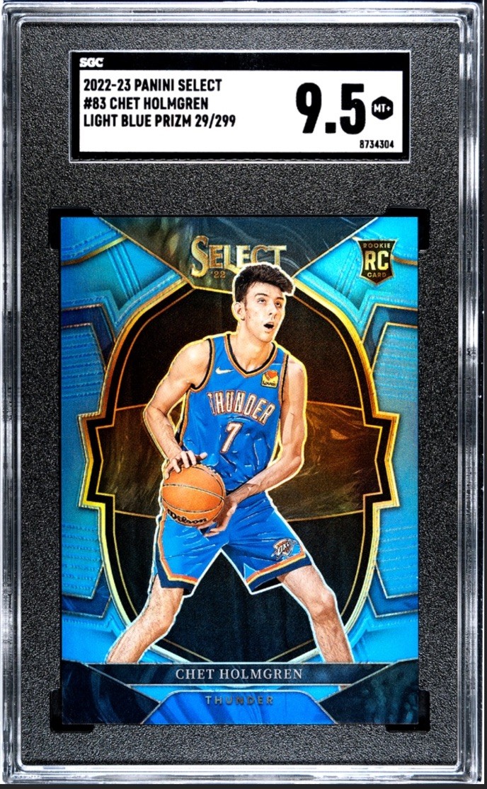 2022-23 Select Concourse Light Blue /299 SGC 9.5 Chet Holmgren RC #83 Thunder