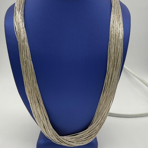 Vintage Sterling Silver Liquid Silver Necklace – 50-Strands.