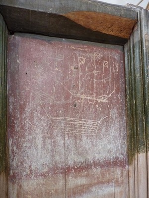 Foto A3 Schiff Graffiti auf dem Chorgestand Salthouse\/TG0743 Noch ein Crud um 2019
