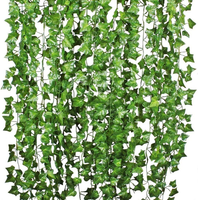 KüNstliche Efeugirlande 2,4 M HäNgende Dekoration FüR Garten Wand & Hochzeit