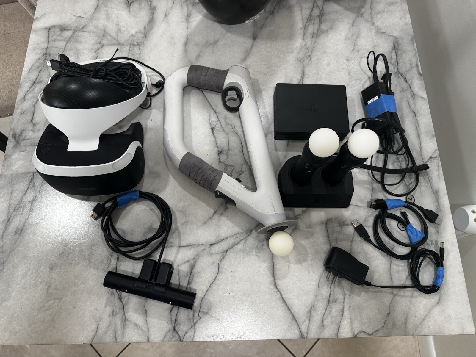 Sony PlayStation VR PS4 Headset and All Accessories Bundle Tested Working