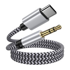 USB C to Aux Cord for iPhone 17 Pro Max, 3FT Type C 3.5mm Audio White