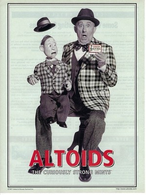 2000 Altoids Ventriloquist The Curiously Strong Mints Vintage Print Ad/Poster