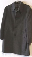 Vintage Men's Dark Grey Wool/Cashmere Button Size 38 Coat Exellent Condition