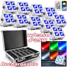 4X25W RGBWA UV Stage Par Light Rechargeable Wireless Battery Uplight Wedding