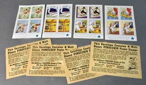 16 Disney Pinocchio Stamp Sheets IGA Premium With Envelopes-1940-JKNX