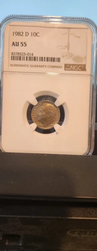 1982 D 10c NGC AU55