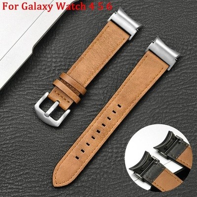 Leather Strap for Samsung Galaxy Watch 6 5 4 40mm 44mm watch 5 pro 45mm Band No