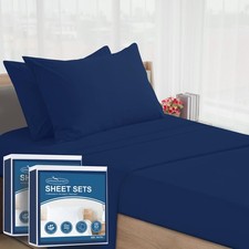 Cot Sheets 30" x 75" x 9", 4 Piece Cot Sheet Set 2 Pack , Cot Size Fitted Sh...