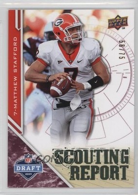 2009 Draft Edition Scouting Report Burgundy 56/75 Matthew Stafford Rookie RC 1j2