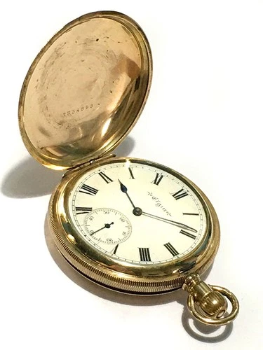 ANTIQUE RARE MODEL AMERICAN ELGIN 1904 GRADE 212 ROLLED GOLD HUNTER POCKET WATCH