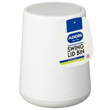 Image of Addis Sleek & Stylish Design Swing Lid Bin Perfect For Every Bathroom - White