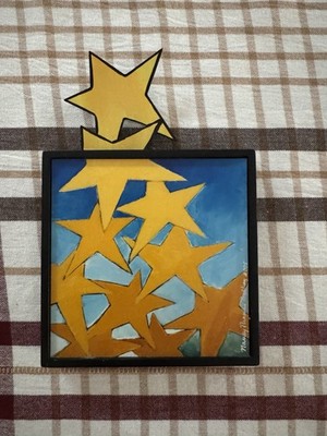 Nancy Thomas Folk Art 5 x5  CATCH A RISING STAR 2005 Plaque